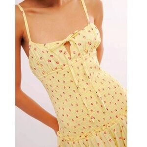 Brand New Free People summer Strawberry Lemonade midi dress large women’s nwot